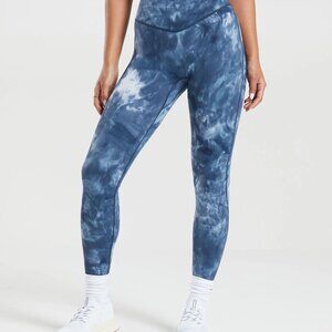 NWOT GYMSHARK ELEVATE LEGGINGS - XXL - Lakeside Blue Spray Dye